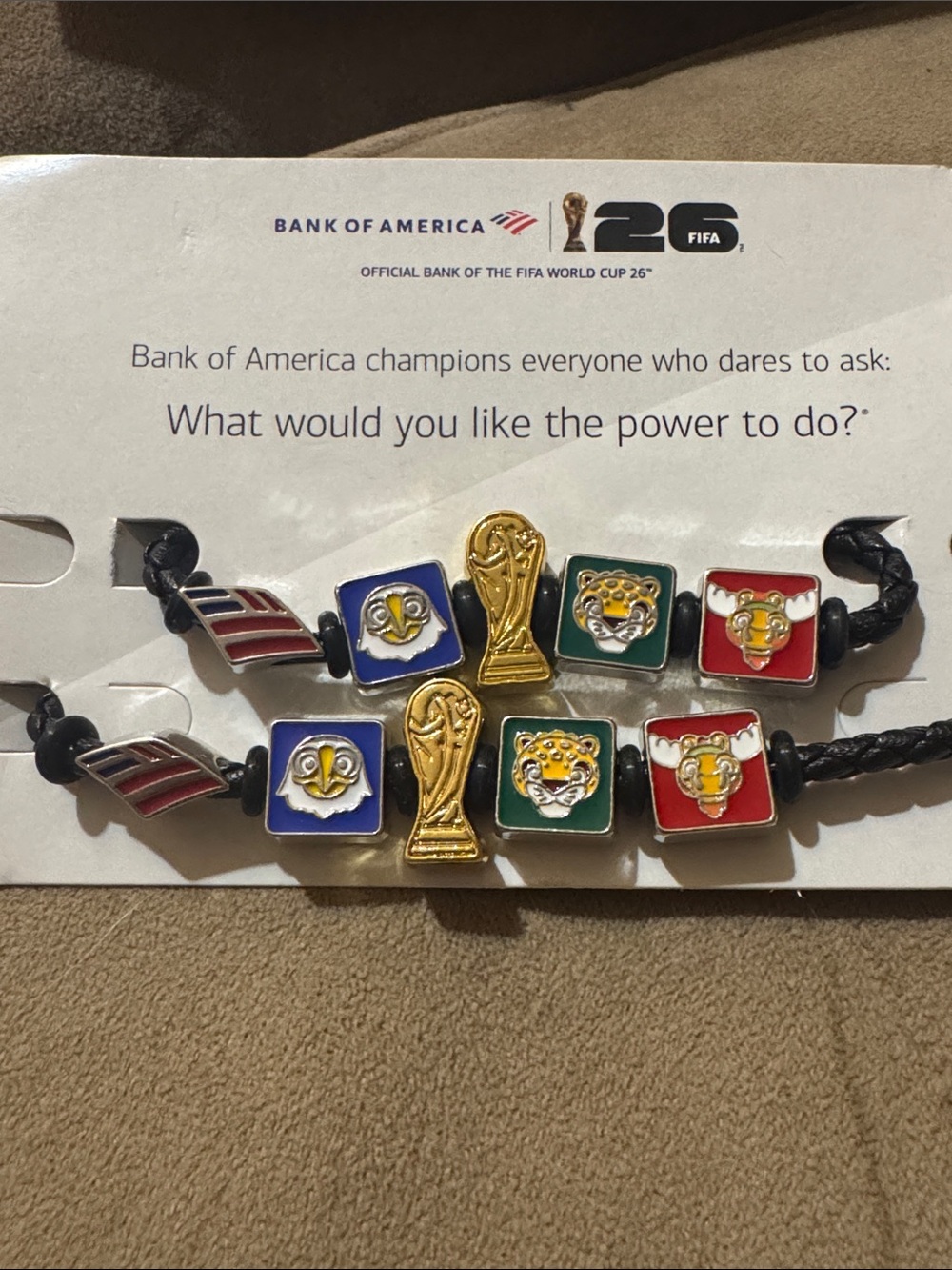 Men’s and Women's Multicolor FIFA World Cup Charm Bracelet; 2 bracelets. Not 1.